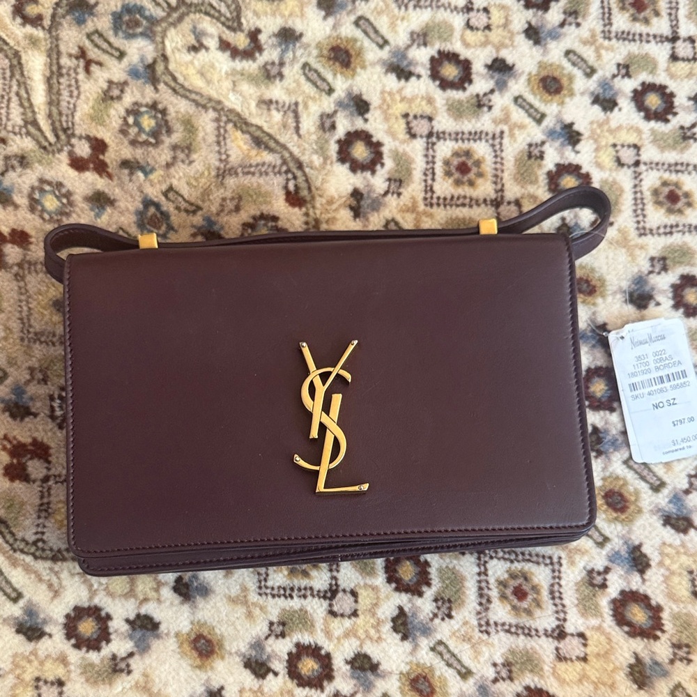 Yves Saint Laurent Dark Brown Leather Messenger Bag